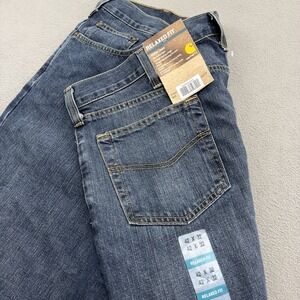 Carhartt Holter Relaxed Fit Jeans Mens 42X32 Straight Leg Blue Denim 5-Pocket